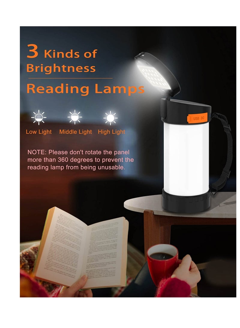 Zikra Rechargeable LED Camping Lantern, 4000mAh Battery Powered Lantern with 10 Light Modes, Outdoor Tent Light Reading Lamp Flashlight for Power Outages, Hurricane, Emergency, Camping, Home - Image 4