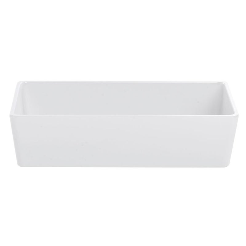 Hubert Food Pan1/3 Size White Melamine Modular Pan - 6 3/5"L x 12"W x 3"H - Image 1
