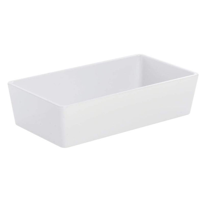 Hubert Food Pan1/3 Size White Melamine Modular Pan - 6 3/5"L x 12"W x 3"H - Image 2