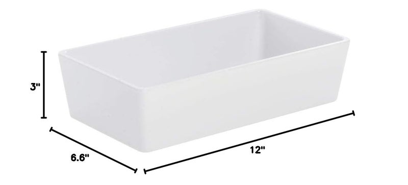 Hubert Food Pan1/3 Size White Melamine Modular Pan - 6 3/5"L x 12"W x 3"H - Image 5