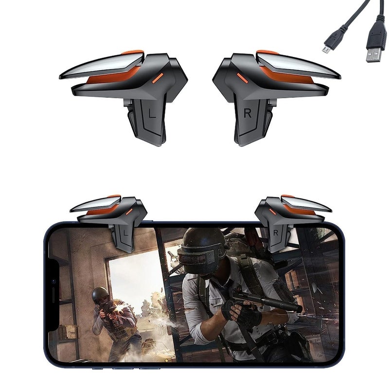 Cubonic Mobile Pubg Game Triggers for Mobile Phone, Shooter Sensitive Controller Joysticks Aim & Fire Trigger for Smartphone, Tablet - 1 Pair - Image 1
