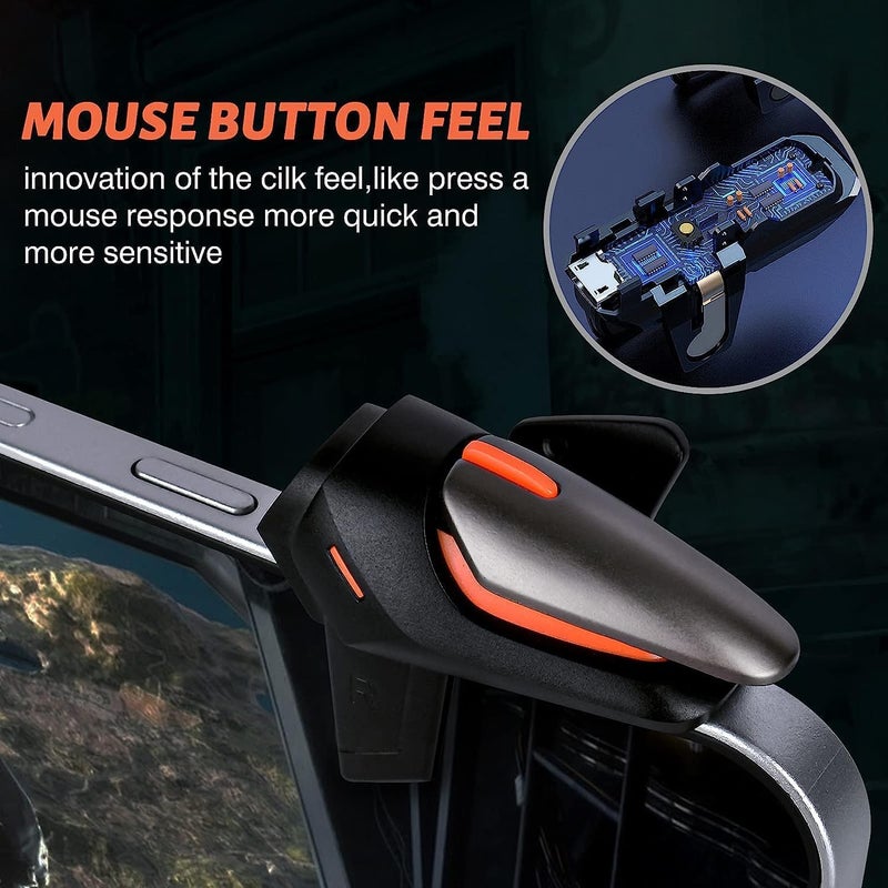 Cubonic Mobile Pubg Game Triggers for Mobile Phone, Shooter Sensitive Controller Joysticks Aim & Fire Trigger for Smartphone, Tablet - 1 Pair - Image 5