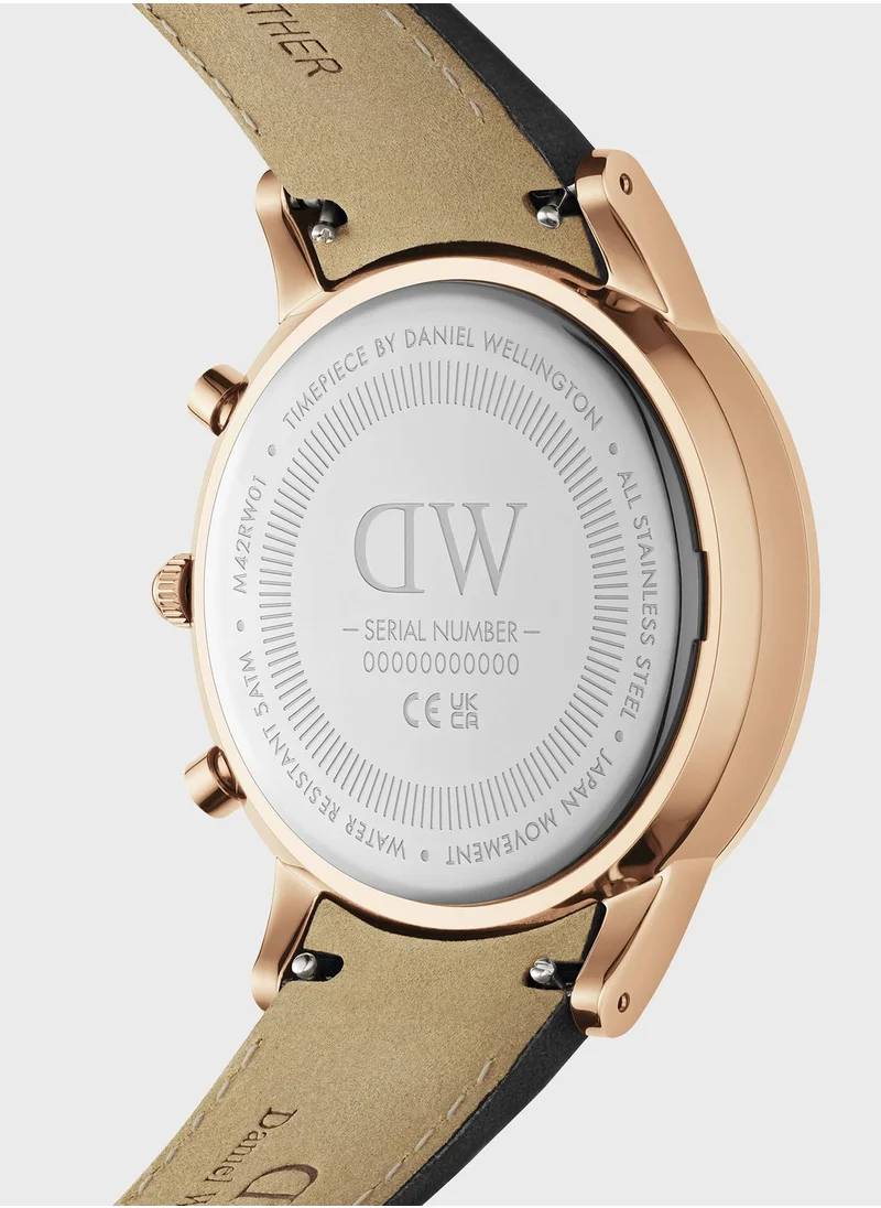 DANIEL WELLINGTON Iconic Leather Strap Analog Watch