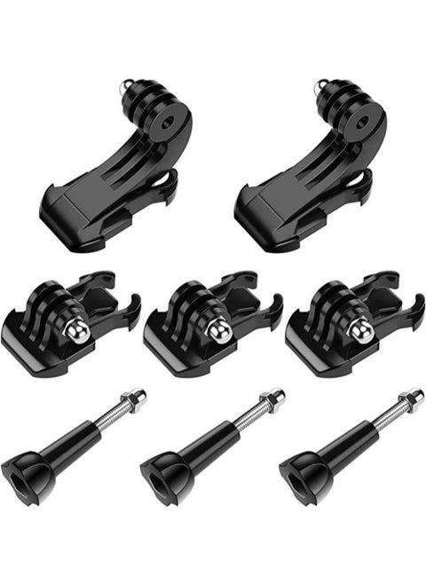 8-in-1 Accessory Kit compatible with Hero 3 3+ 4 5 6 7 8 9 10 DJI Action Includes Buckle Clip Basic Mount Vertical Surface Quick Mounting J-Hook Buckle Mount Long Thumb Screw