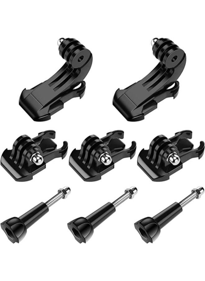 Generic 8-in-1 Accessory Kit compatible with Hero 3 3+ 4 5 6 7 8 9 10 DJI Action Includes Buckle Clip Basic Mount Vertical Surface Quick Mounting J-Hook Buckle Mount Long Thumb Screw  - Image 1