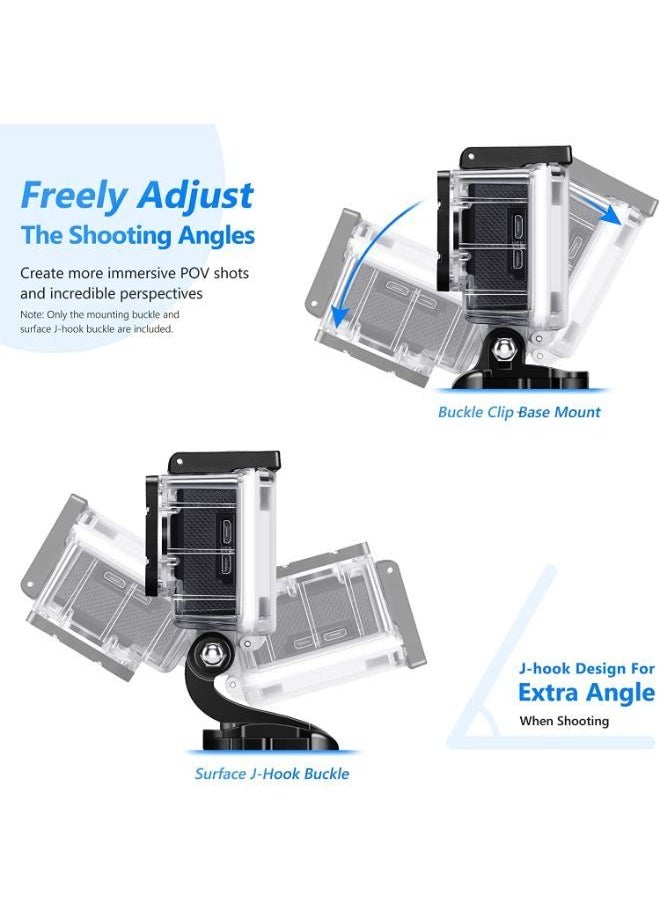 Generic 8-in-1 Accessory Kit compatible with Hero 3 3+ 4 5 6 7 8 9 10 DJI Action Includes Buckle Clip Basic Mount Vertical Surface Quick Mounting J-Hook Buckle Mount Long Thumb Screw  - Image 3