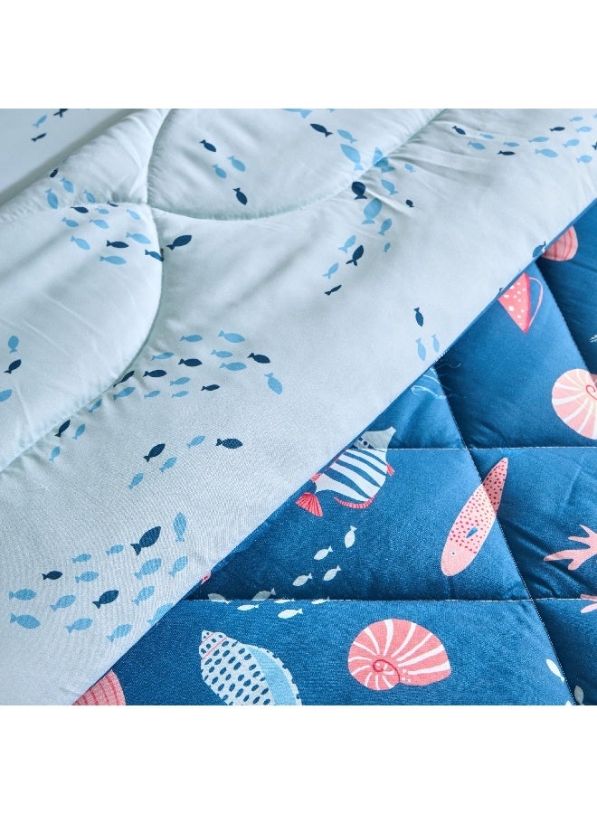 Home Box Joy 2-Piece Sea World Fishes Twin Microfibre Comforter Set 220 x 160 cm  - Image 3