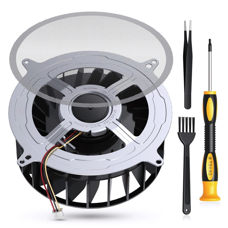 GRAUGEAR PS5 Internal Cooling Fan Replacement Parts, Upgrade Replacement Dust Cleaning Kit, Compatible with 23 Blades Fan 17 Blades Models (PS5 Original) - Image 1