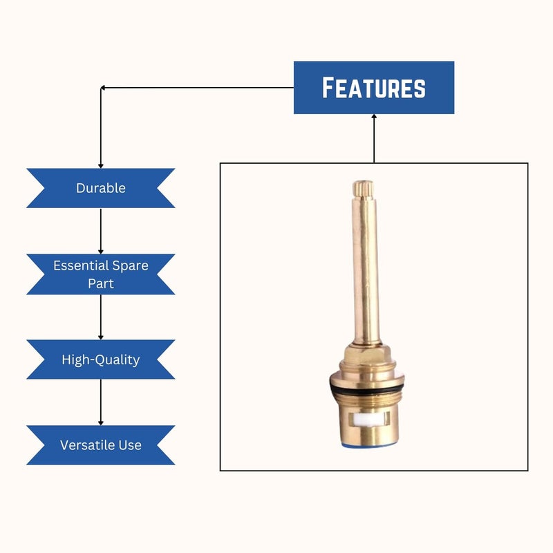 New Ware Tap Spindle Replacement Disc Compatible with Jaguar Continental Type Models Hot Cold Faucet Valve for Bathroom and Kitchen Ess Ess Victorian Old Type CSC 28 x 15mm - Image 5