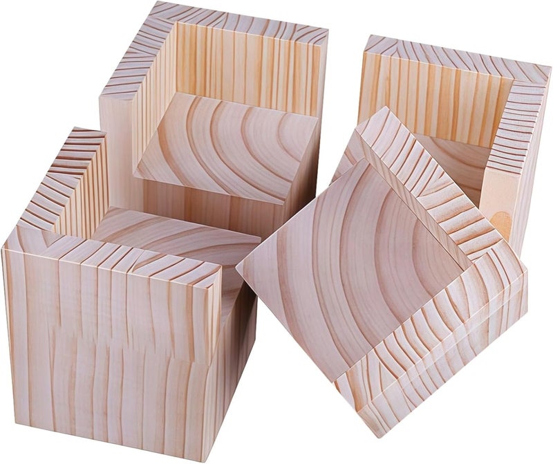 Wood Furniture Risers Square 4-Pack, Lift, Bed, Sofa, Table - Image 1