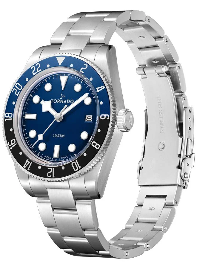 TORNADO Men's Stainless Steel Analog Watch T24006-SBSN - 40 mm