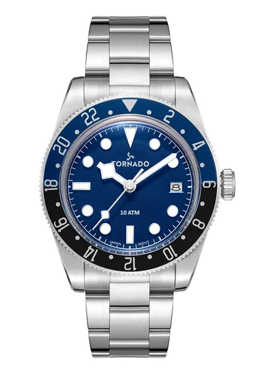 TORNADO Men's Stainless Steel Analog Watch T24006-SBSN - 40 mm