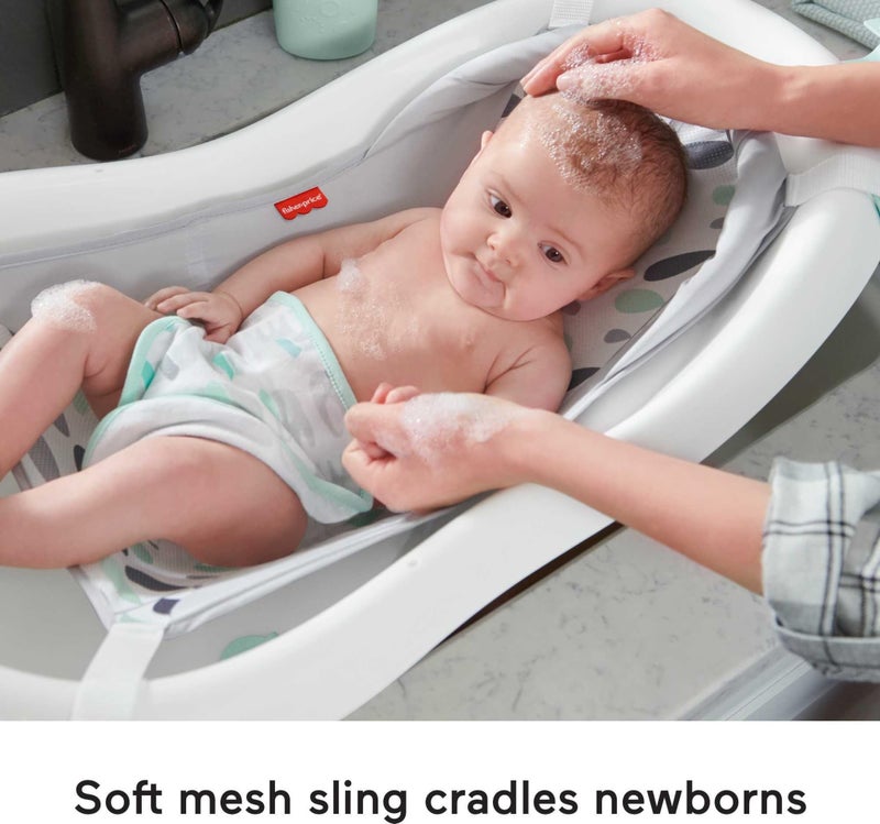 Fisher-Price Baby to Toddler Bath 4-in-1 Sling â€˜n Seat Tub with Removable Infant Support and 2 Toys, Climbing Leaves - Image 5