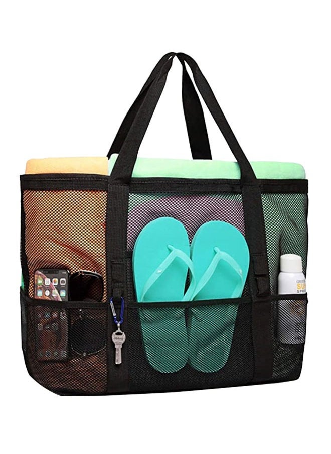 HAWAWA Mesh Beach Bags and Totes with Pockets Lightweight & Foldable Carry Mesh Tote Bag to Carry Towel Beach Toys for Beach, Pool, fishing, Family Picnic  - Image 1