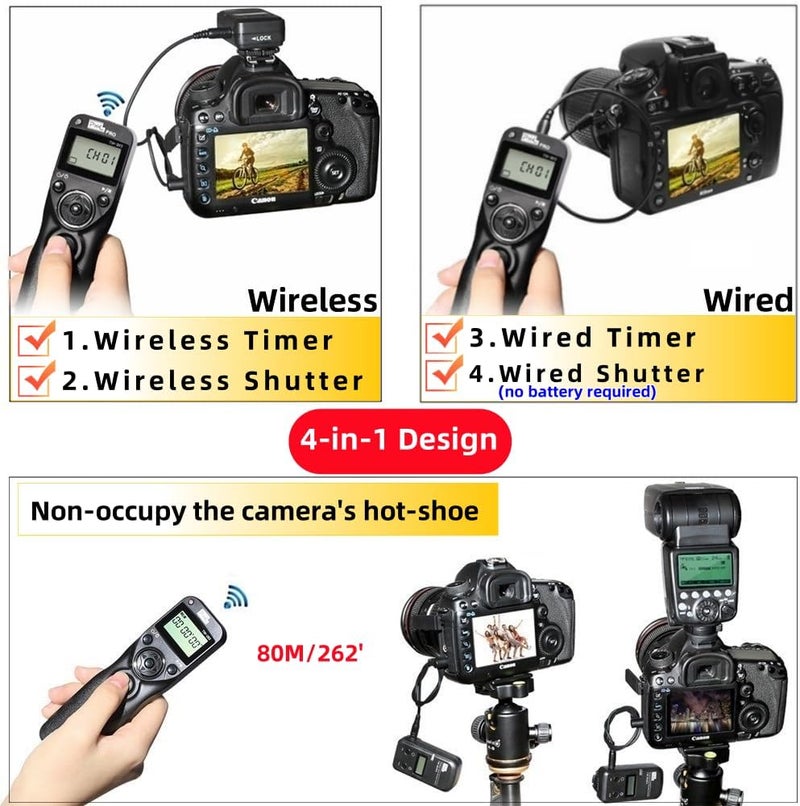 Pixel Timer Shutter Release Remote Control TW283-DC2 Remote Release for Nikon Z7 Z7II Z6 Z6II Z5 D5600 D3300 D5000 D5100 D5200 D5300 D5500 D90 D7000 D7100 D7200 D7500 D780 D610 D750 P7700 P7800 - Image 5
