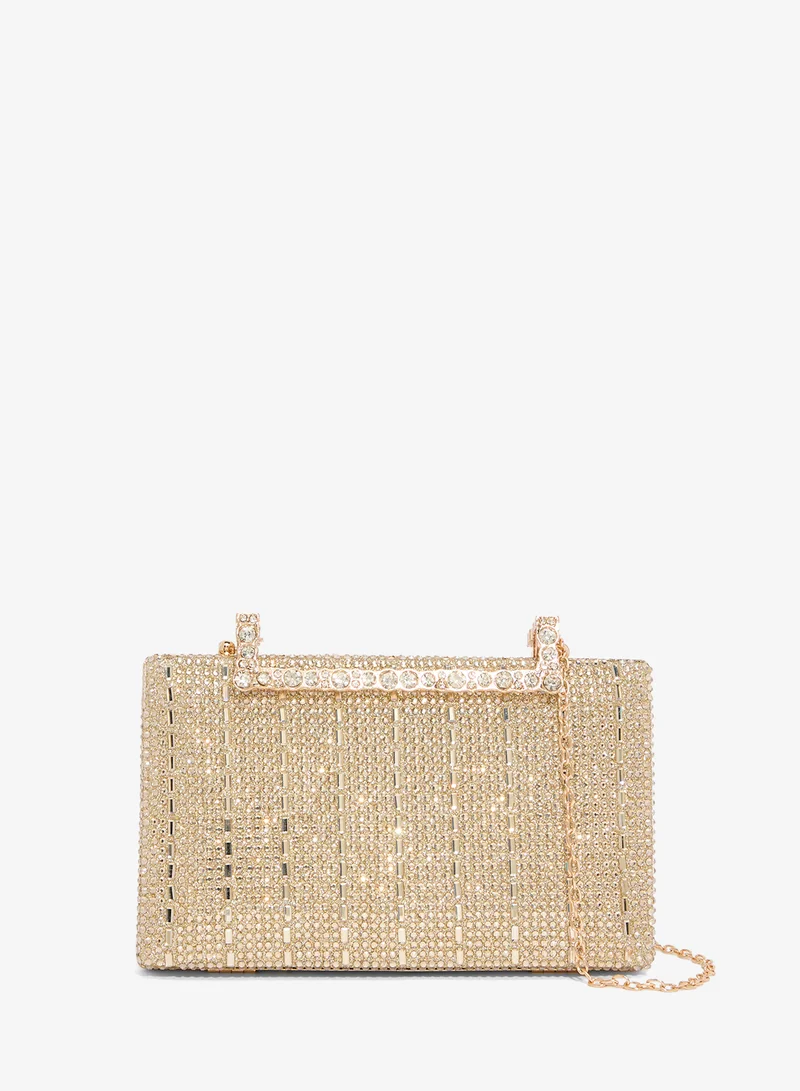 Gold Detailed Embellished Clutch