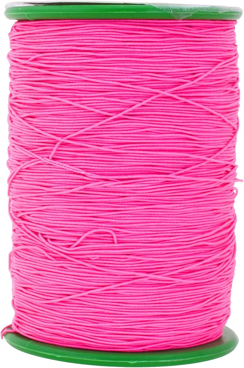 Mandala Crafts Hot Pink Shirring Elastic Thread for Sewing, Knitting, Smocking, and DIY Crafts - 546 Yards 0.6mm Fine Thin Stretch Thread for Sewing Machines - Image 1