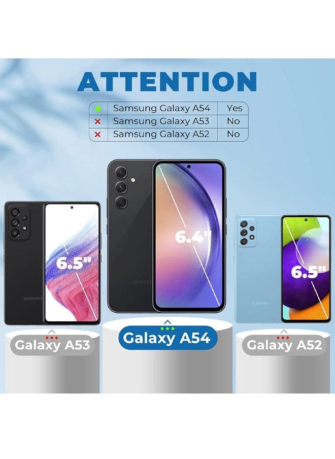 واقي شاشة Samsung Galaxy A54 5G مع واقي عدسة الكاميرا ، ودعم فتح بصمات الأصابع ، وحساسية اللمس ، ومقاومة للخدش ، وغشاء زجاجي مقاوم للخدش بصلابة 9H لهاتف Samsung A54 5G (عبوتان + 2)