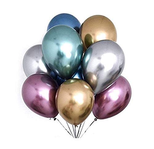 HK balloons Chrome Metallic Balloons for Birthday Decoration Items celebration For Anniversary Girls Boys Men Women (Multi color, Pack of 100) - Image 2