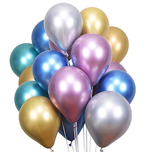 HK balloons Chrome Metallic Balloons for Birthday Decoration Items celebration For Anniversary Girls Boys Men Women (Multi color, Pack of 100) - Image 5
