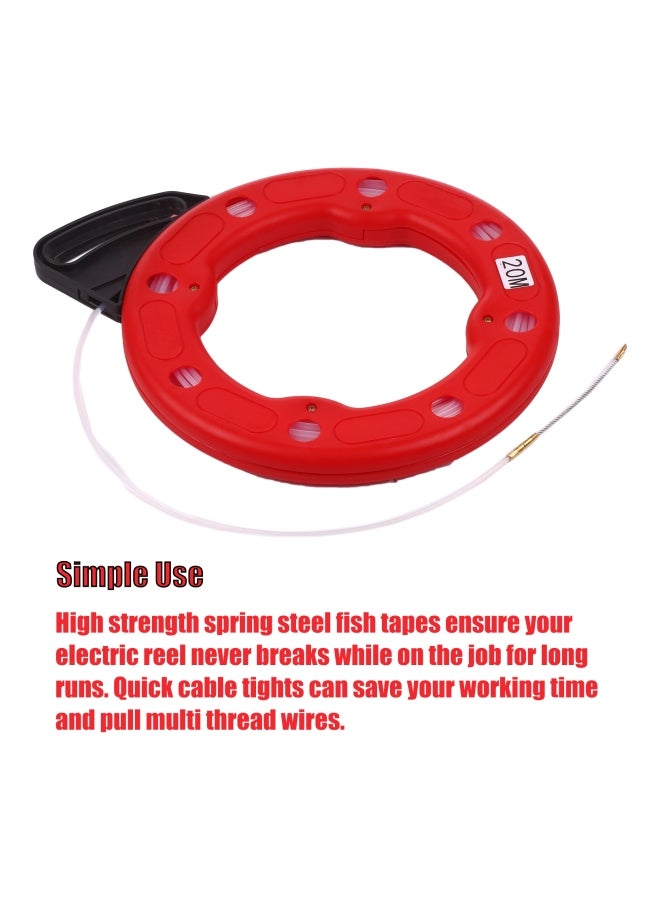 Loquat Fiberglass Fish Tape Electrical Cable Puller Red/Black 20meter - Image 2