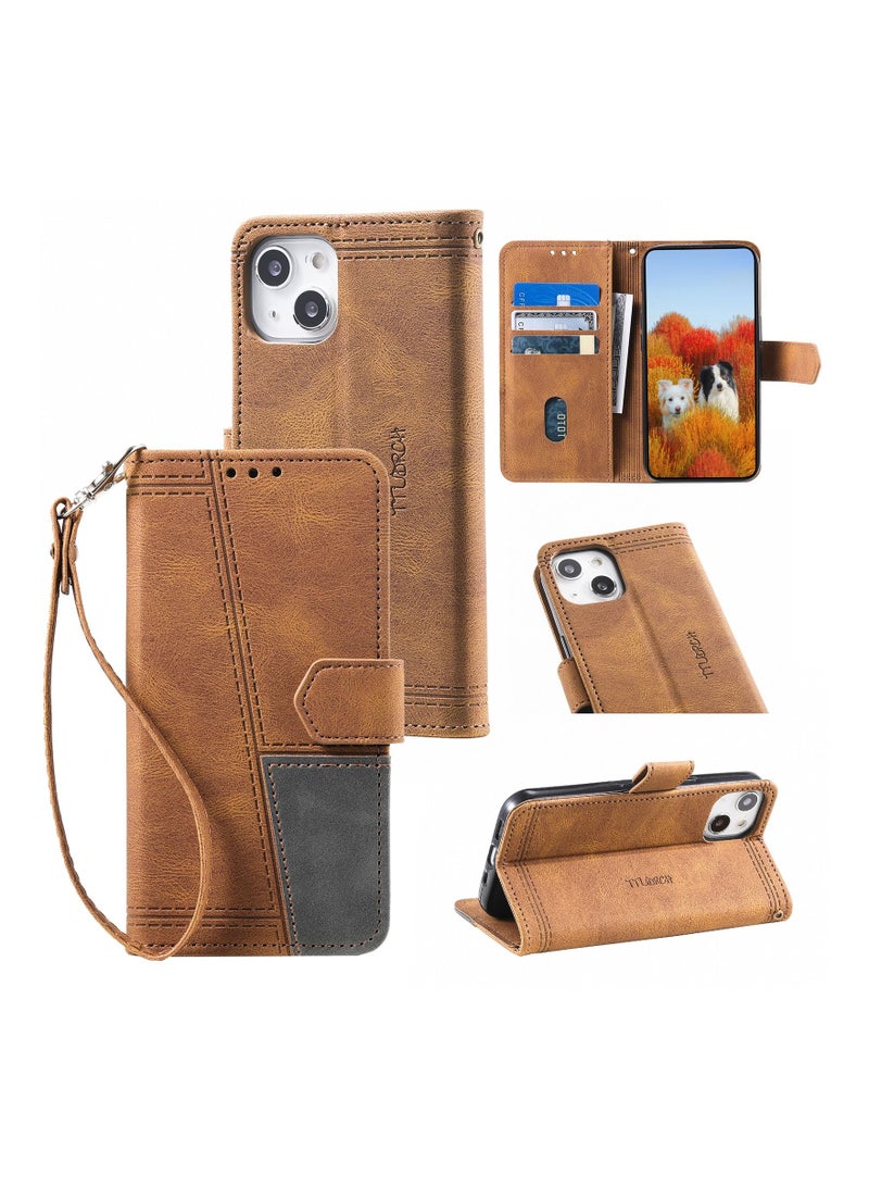 Suteni Splice Flip Cover Leather Hidden Card Slots Phone Case for iPhone - Image 2