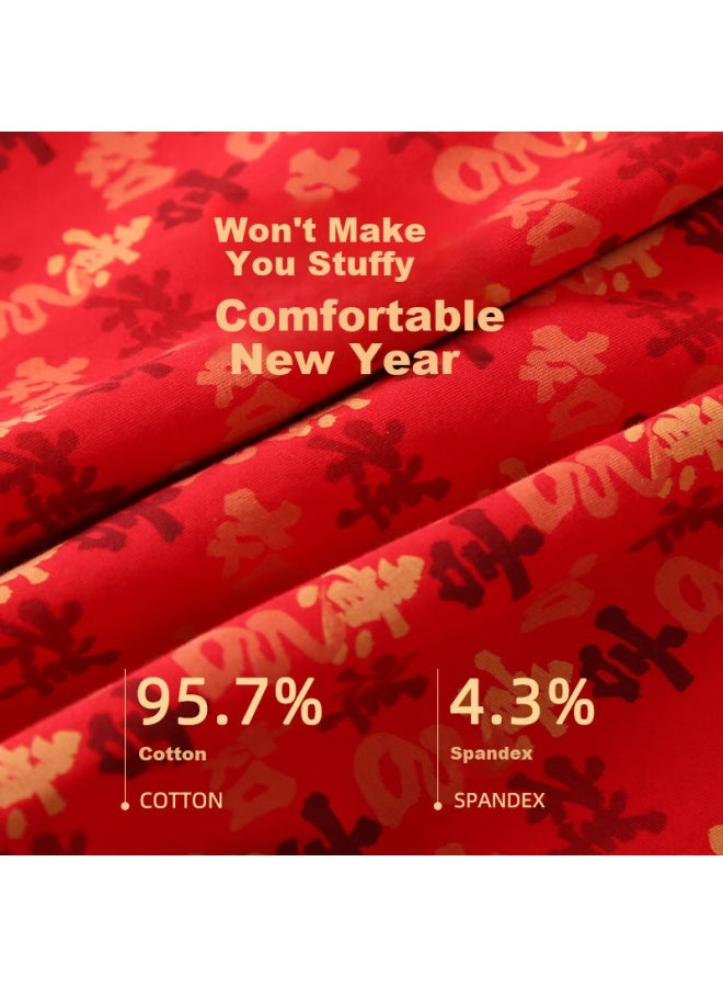 LANG SHA Langsha [auspicious And Prosperous] New Year Red Lucky Year Bright Red Cotton Men's Underwear 10a Antibacterial Year Of The Horse Men's Boxer Briefs - Image 3