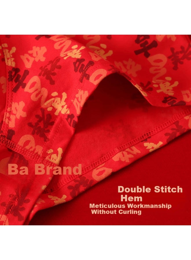 LANG SHA Langsha [auspicious And Prosperous] New Year Red Lucky Year Bright Red Cotton Men's Underwear 10a Antibacterial Year Of The Horse Men's Boxer Briefs - Image 5