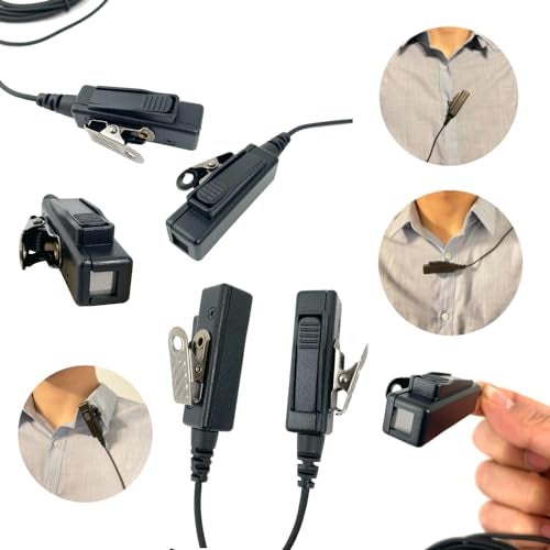 MaximalPower Replacement Surveillance Headset Earpiece for MOTOROLA 2-Pin Radios - Push-to-Talk Mic with Reinforced Cables for Low-Profile Communication - Image 2