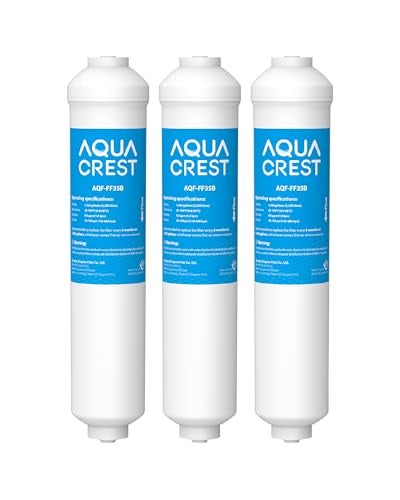 AquaCrest فلتر مياه INLINE AQUA CREST GXRTDR، معتمد من NSF، متوافق مع GE GXRTDR، سامسونج DA29-10105J، ويرلبول WHKF-IMTO، يقلل من الكلور، الفلورايد، للثلاجة، صانع الثلج، المركبات الترفيهية (عبوة من 3) - Image 1