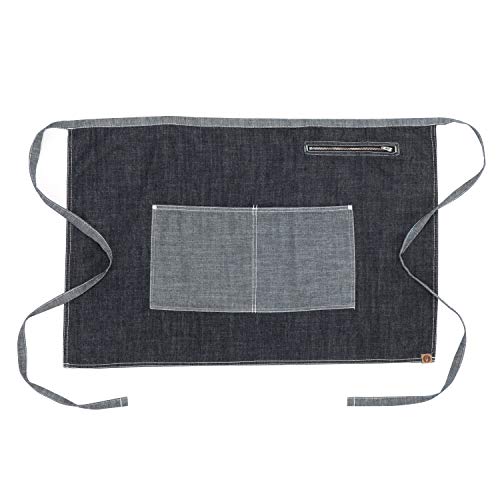 Chef Works Unisex Manhattan Half Bistro Apron, Indigo Blue, One Size - Image 5