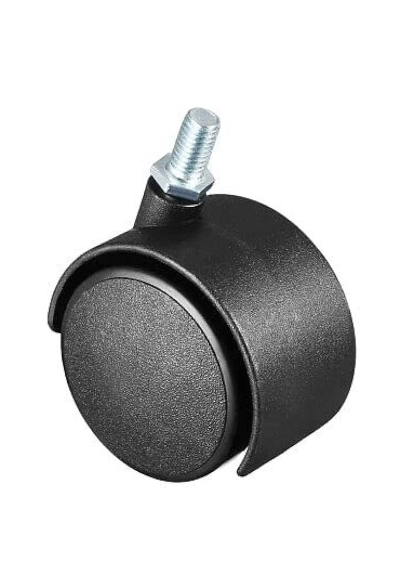 KNP KNP Twin Caster Wheel With Thread 4pcs Heavy Duty Twin Wheels Castor Wheels Furniture Casters Load Capacity Heavy Duty Castors for Furniture (With Break) 8mm, 1.5INCH  - Image 2