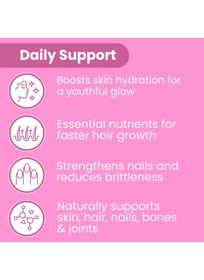 Sanar Naturals - Biotin Collagen Pills - Hair Skin and Nails Vitamins, Boost Hair Growth - Hydrolyzed Collagen Peptides for Women & Men, Biotin Supplement with Vitamin C, 150 Capsules - Image 1