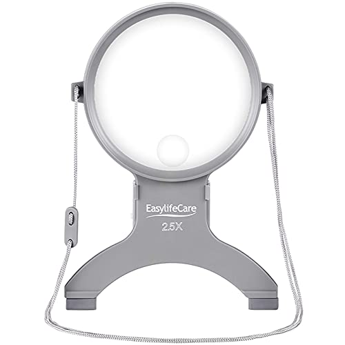 EasyLifeCare Hands Free Chest Rest LED Magnifier - Neck Wear Visual Aid Illuminated Magnifying Glass for Low Vision & Visually Impaired Seniors - Portable - Gifts for Mom, Dad, Grandmother, Women, Men - Image 5