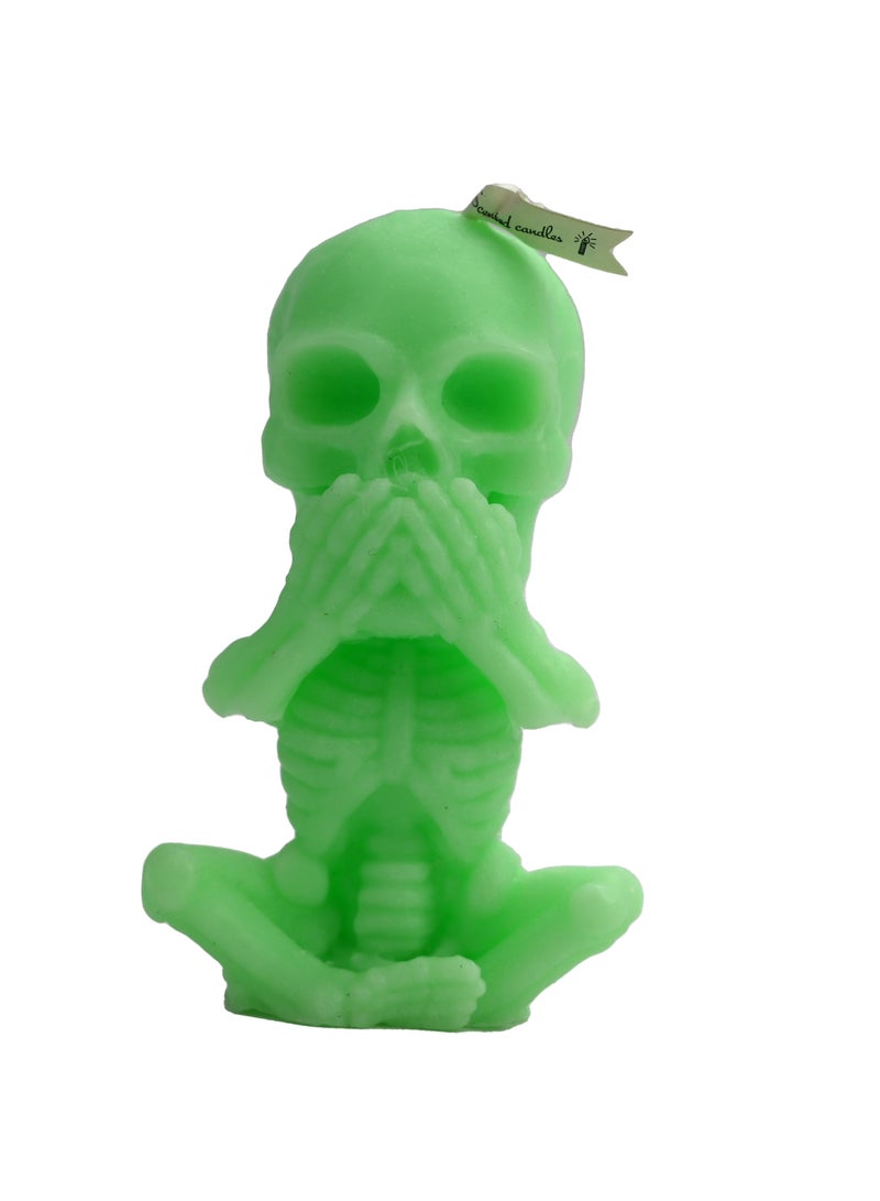 Skeleton Shaped Scented Candle Pomelo/ Aesthetic Candle Scented For Home, Office, Living Room / Aromatherapy Candles/ Home Decoration Scented Candles/ Citrus Scented Candles Gift (Green) - Image 1