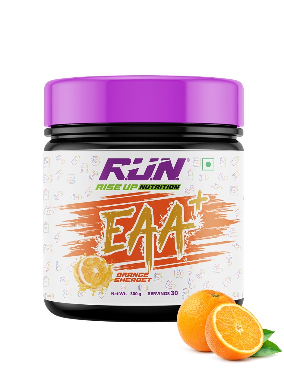 Rise Up Nutrition EAA+ Essential Amino Acids for Hydration Muscle Strength & Recovery Orange Sherbet 30 Servings 300g