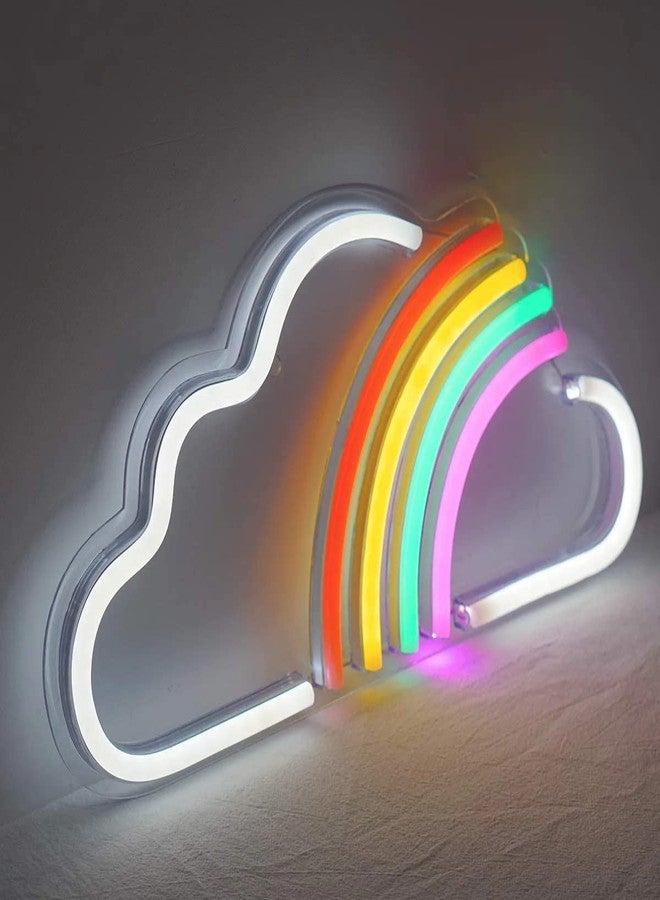 ilery Rainbow Cloud Neon Sign | Vibrant Neon LED Light Decoration for Home, Party, or Bedroom - Colorfull (12x6 inch) - Image 1