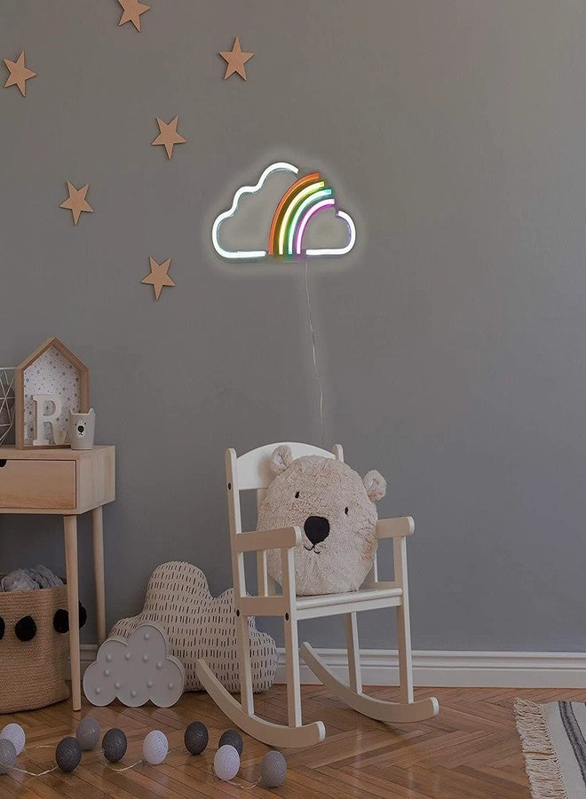 ilery Rainbow Cloud Neon Sign | Vibrant Neon LED Light Decoration for Home, Party, or Bedroom - Colorfull (12x6 inch) - Image 3