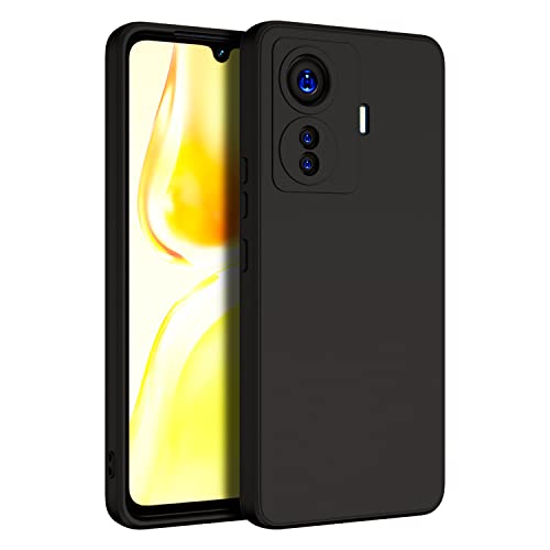 Kapa Matte Lens Shockproof Flexible Back Cover for Vivo IQOO Z6 PRO (5G) / Vivo T1 PRO (5G), Slim Silicone with Soft Lining Shockproof Flexible Full Body Bumper Case (Black) - Image 1
