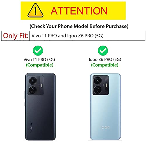 Kapa Matte Lens Shockproof Flexible Back Cover for Vivo IQOO Z6 PRO (5G) / Vivo T1 PRO (5G), Slim Silicone with Soft Lining Shockproof Flexible Full Body Bumper Case (Black) - Image 2