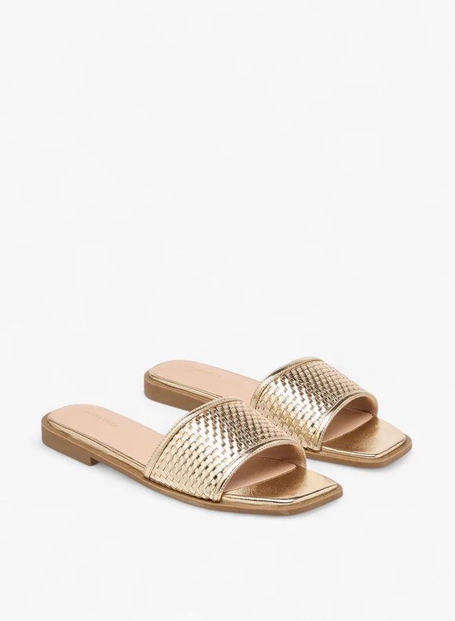 Flora Bella By Shoexpress Women Textured Slip-On Flat Sandals