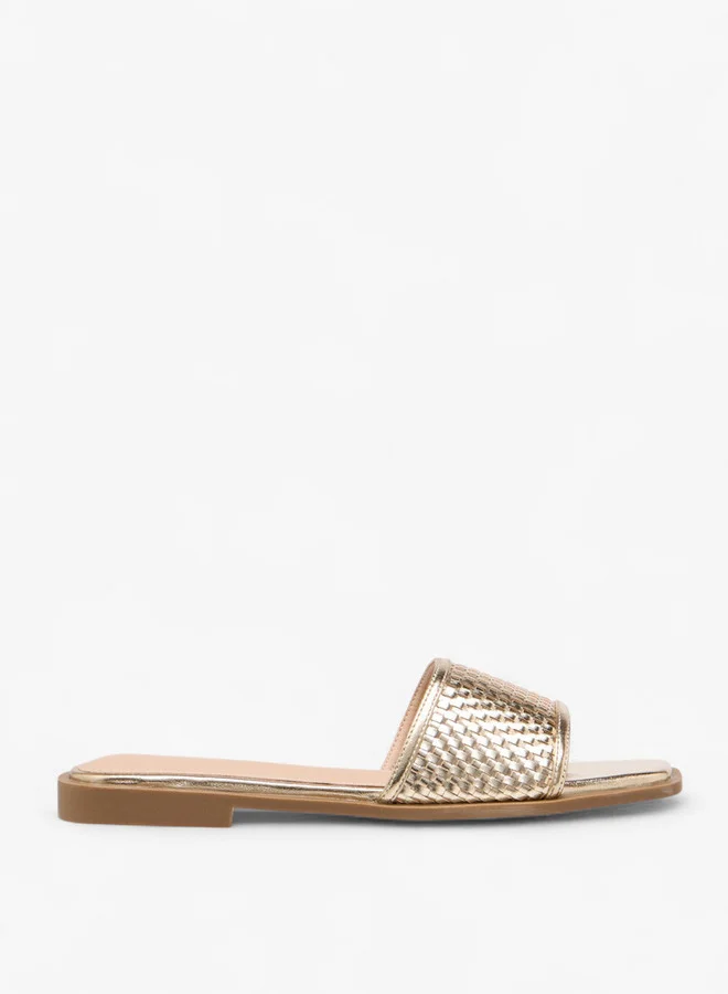 Flora Bella By Shoexpress Women Textured Slip-On Flat Sandals