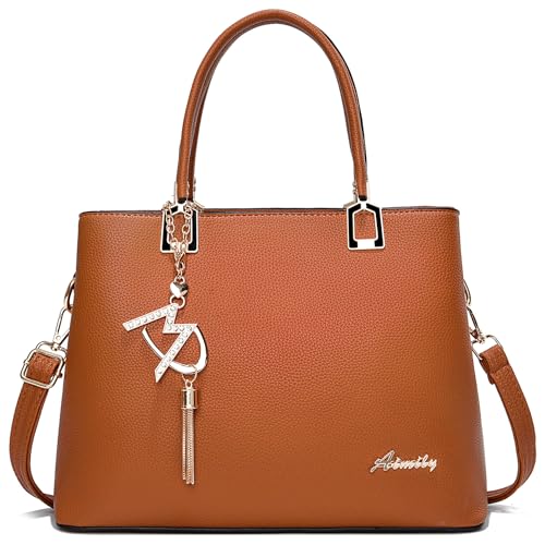 ToLFE Crossbody Purses and Handbags for Women PU Leather Tote Top Handle Satchel Shoulder Bags (Liz Brown) - Image 1
