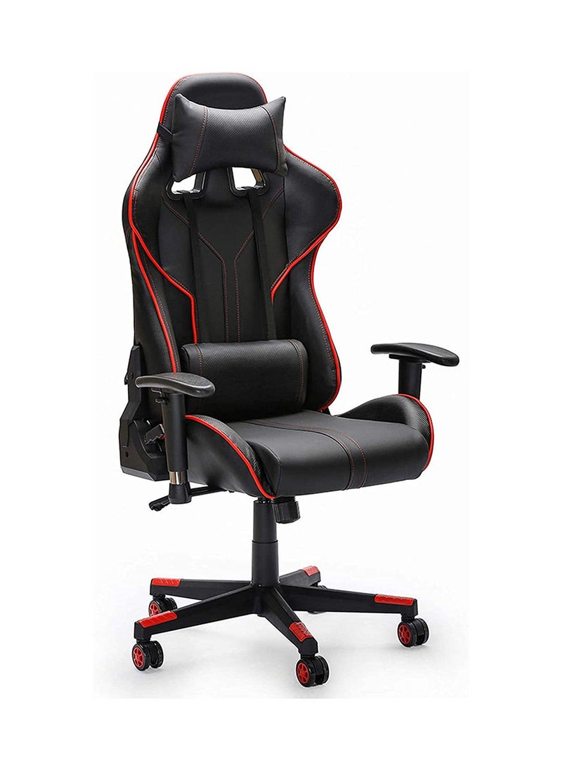 Generic - Throne U Gaming Chair High-Back PU Leather Computer Desk Racing Style Office Game Furniture, Adjustable Hight with Headrest and Lumbar Support - Black /Red - Image 1