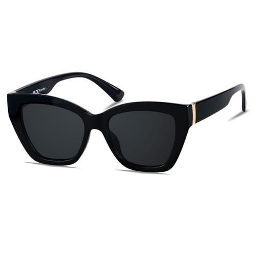 ANDWOOD Trendy Cute Cat Eye Polarized Sunglasses for Women Fashion Cateye Sunnies Lentes de sol para mujer Black - Image 4