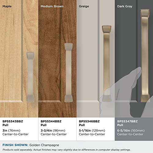 Amerock | Cabinet Pull | Golden Champagne | 6-5/16 inch (160 mm) Center to Center | Revitalize | 1 Pack | Drawer Pull | Drawer Handle | Cabinet Hardware - Image 3