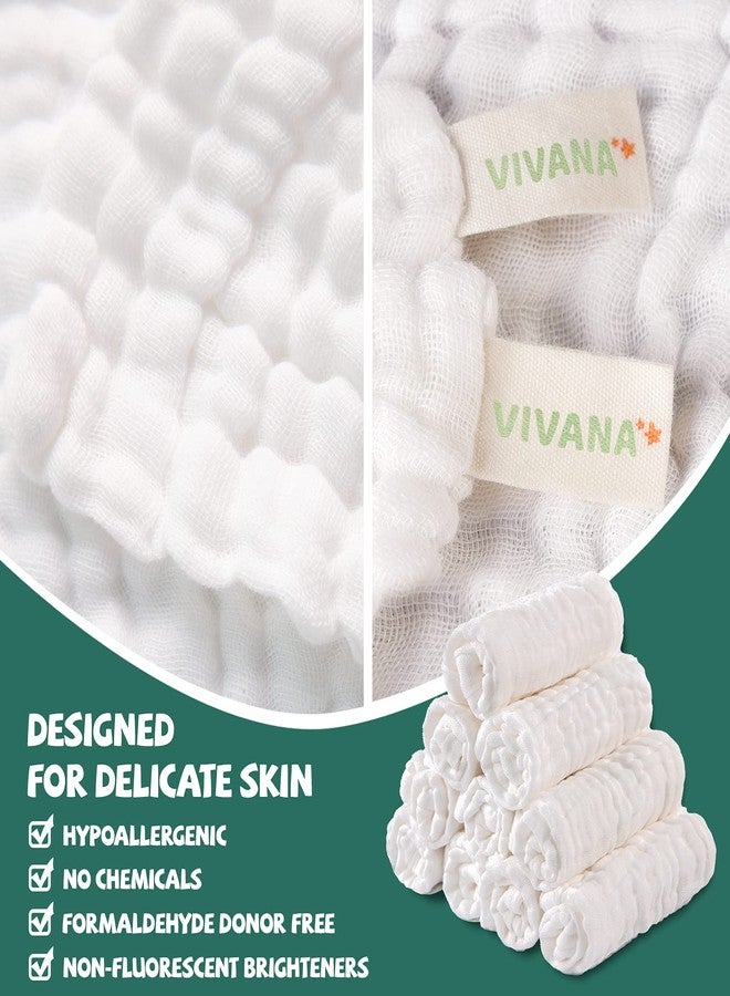 VIVANA Baby Muslin Washcloths -6 Layer Soft Absorbent Face Towel - Natural Newborn Wipes for Delicate Skin - Baby Registry as Shower - Image 4