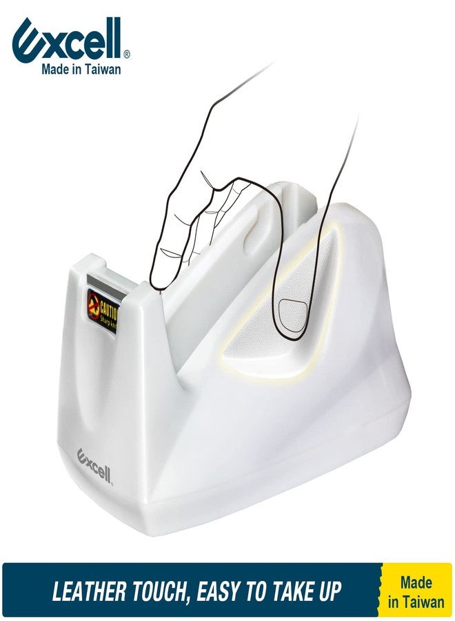 Excell EX-11425WH Premium Dualcore Desktop Tape Dispenser (1" + 3" core) with Sand Weighted Base, White Desk Tape Dispensers Use for Office, Gift Store and Wrapping Purpose - Image 5