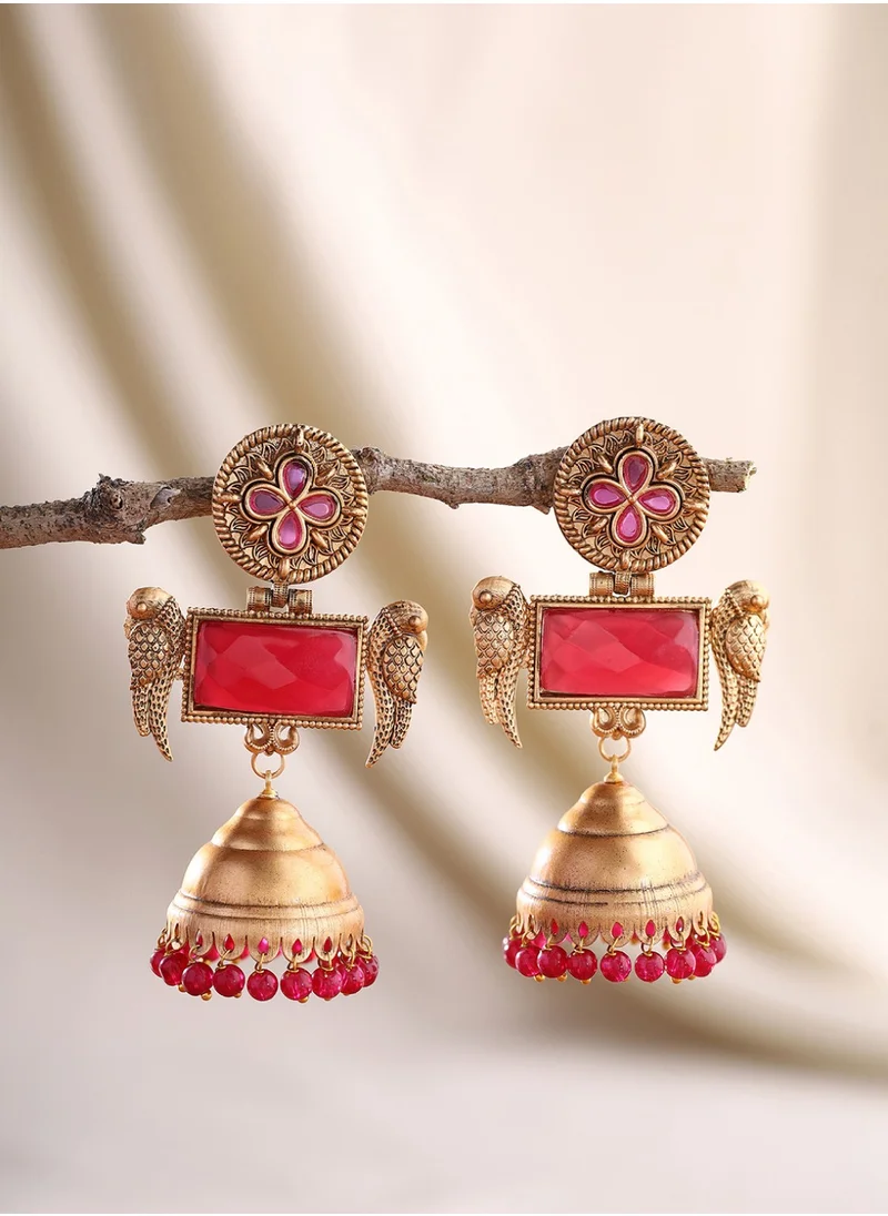 Priyaasi Stone Studded  Beaded Classic Jhumkas