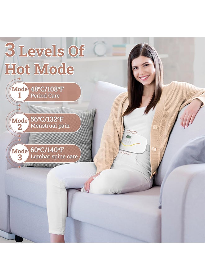 ETG Heating Pads for Cramps Portable Cordless Pad for Women - Fast Heating Menstrual Period,Back and Cramp Relief - 3 Heat Levels and 3 Massage Modes - Rechargeable and Safe - Image 4